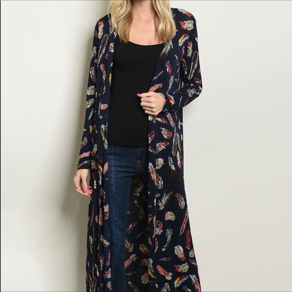 ✨BoHo Navy Feather Cardigan✨ - Picture 2 of 4